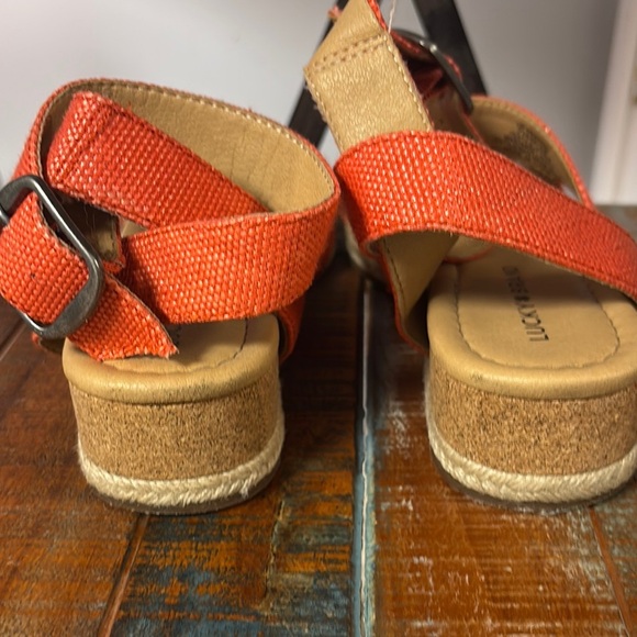 Lucky Brand Orange Sandals with Ankle Strap - Picture 6 of 11